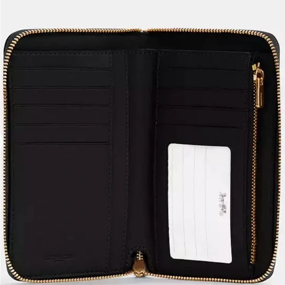 Coach Black Leather Zip Wallet - Picture 2 of 6